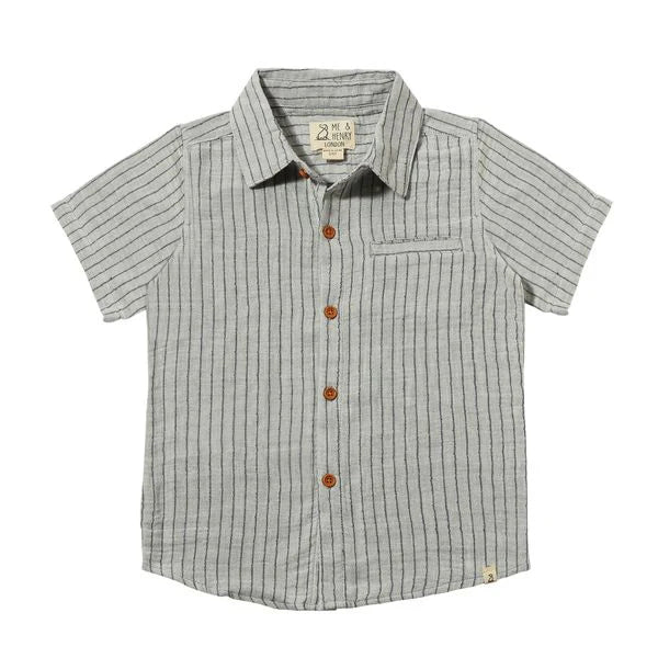 Me & Henry Newport Shirt (Grey/White Stripe Gauze)