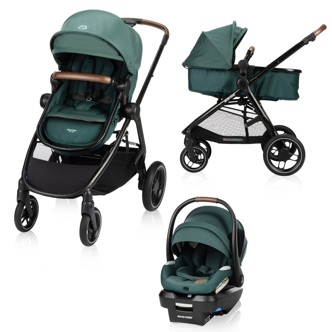 Maxi Cosi Zelia Luxe 5-in-1 Travel System (Essential Green)