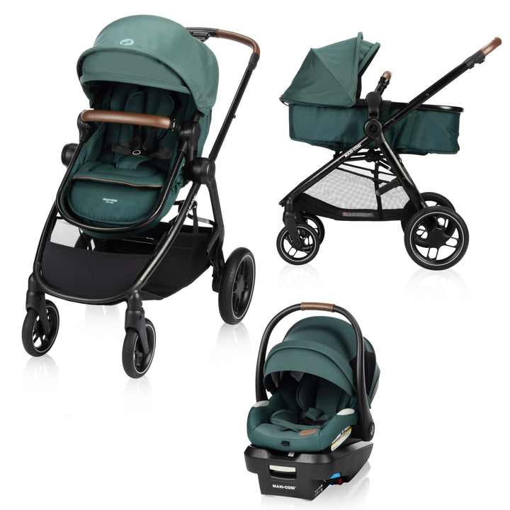 Maxi Cosi Zelia Luxe 5-in-1 Travel System (Essential Green)