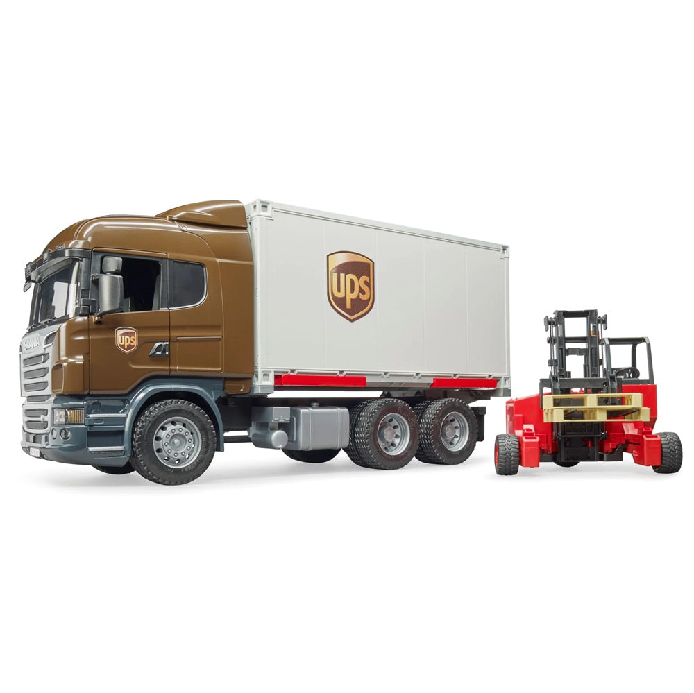 Bruder Scania Super 560R UPS Logistics Truck with Forklift