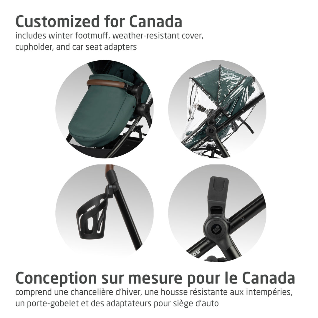 Maxi Cosi Zelia Luxe 5-in-1 Travel System (Essential Green)