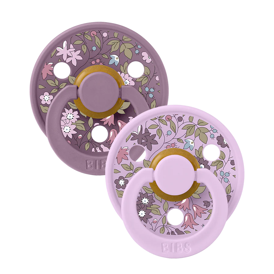 BIBS X Liberty Latex Pacifier 2-Pack (Chamomile Lawn Violet Sky Mix)-Health-BIBS--babyandme.ca