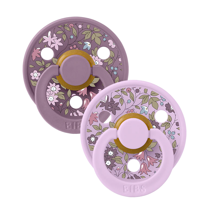 BIBS X Liberty Latex Pacifier 2-Pack (Chamomile Lawn Violet Sky Mix)-Health-BIBS--babyandme.ca