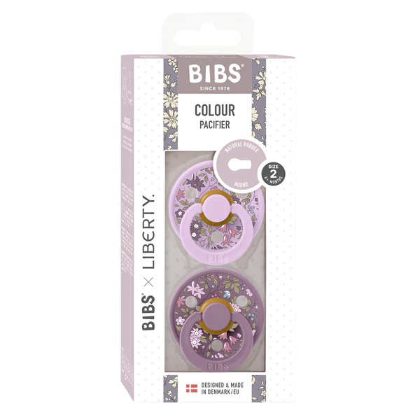 BIBS X Liberty Latex Pacifier 2-Pack (Chamomile Lawn Violet Sky Mix)-Health-BIBS--babyandme.ca