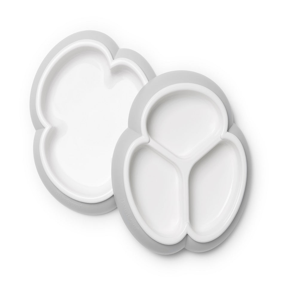 Baby Bjorn Baby Plate Set (Grey)-Feeding-Baby Bjorn-031945 GG-babyandme.ca
