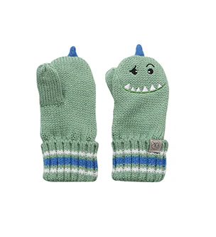 FlapJackKids Baby Knitted Mittens (Dino)