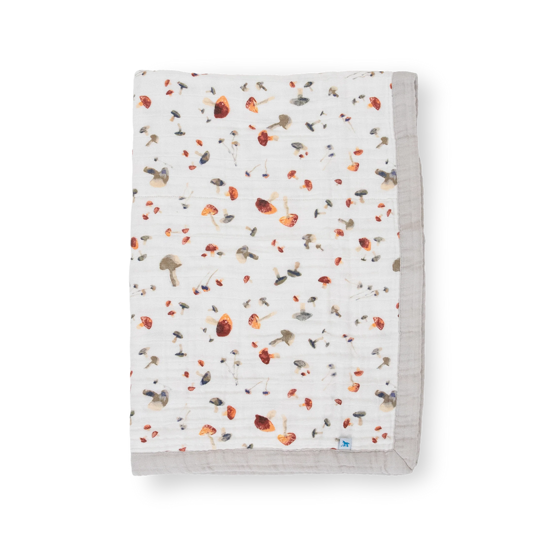 Little Unicorn Cotton Muslin Baby Quilt (Mushrooms)