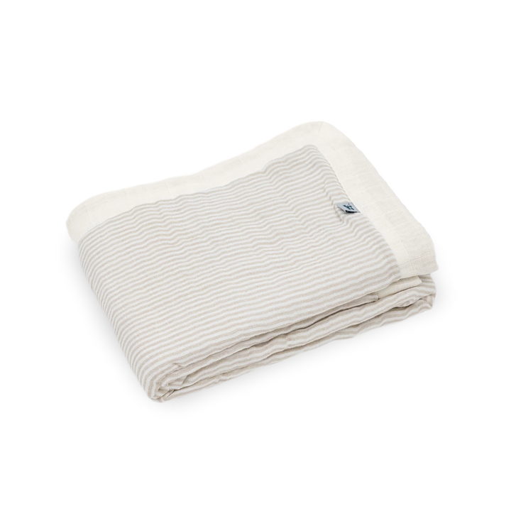 Little Unicorn Organic Cotton Muslin Baby Quilt (Sand Stripe)
