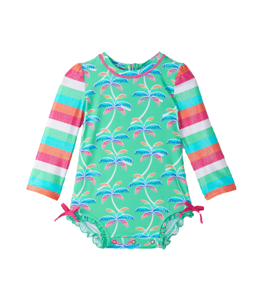 Hatley Rashguard Swimsuit (Rainbow Palm)