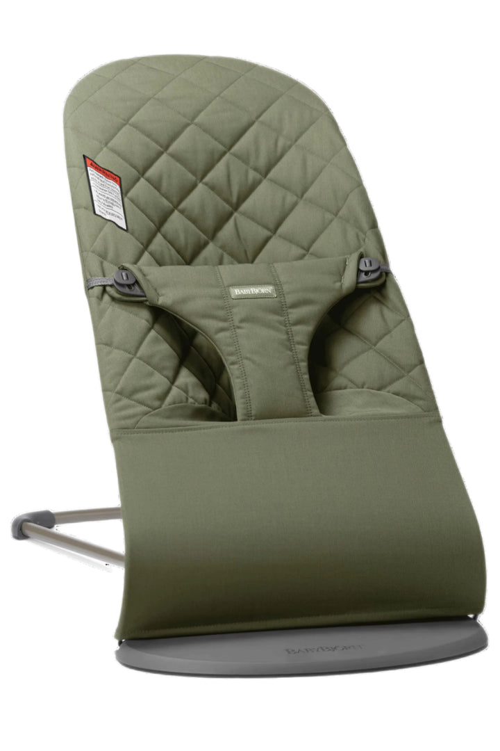 Baby Bjorn Bouncer Bliss Cotton Classic Quilt with Toy Bar (Dark Green/Googly Black & White)