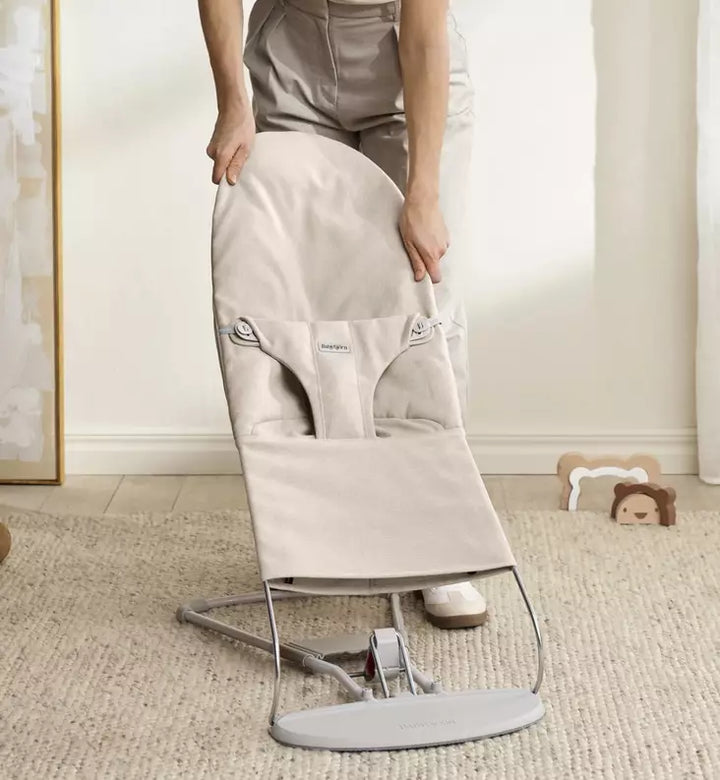 Baby Bjorn Bouncer Bliss Woven Melange (Light Beige/Light Grey Frame)