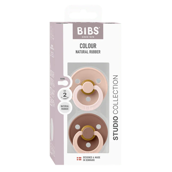 BIBS Studio Colour Latex Fusion Pacifier 2pk (Blush/Woodchuck)