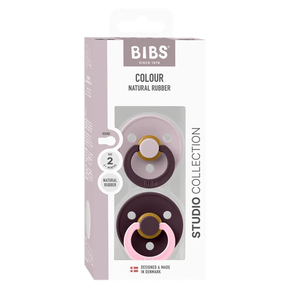 BIBS Studio Colour Latex Fusion Pacifier 2pk (Dusky Lilac/Plum)