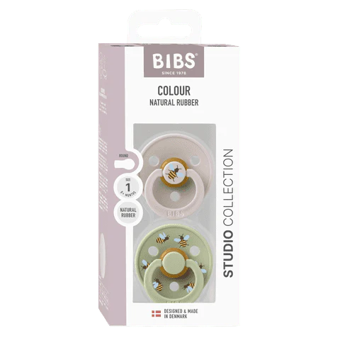 BIBS Studio Pacifier 2pk (Bumblebee/Mushroom)