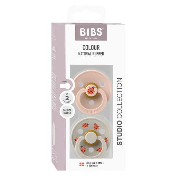 BIBS Studio Pacifier 2pk (Ladybug/Blush)