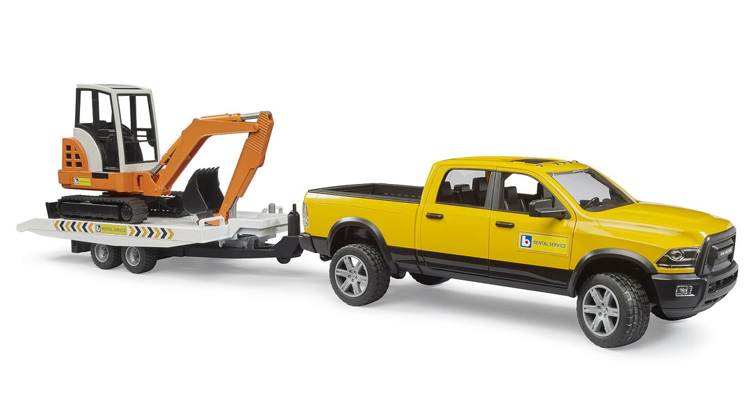 Bruder RAM Rental Service with Trailer & Mini Excavator