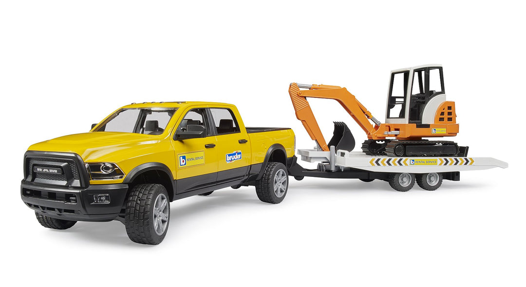 Bruder RAM Rental Service with Trailer & Mini Excavator