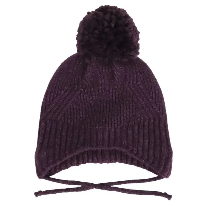 Calikids W2425 Soft Touch Pom-Pom Knit Hat (Eggplant)