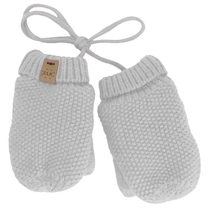 Calikids W2450 Soft Touch Knit Corded Mittens (White)