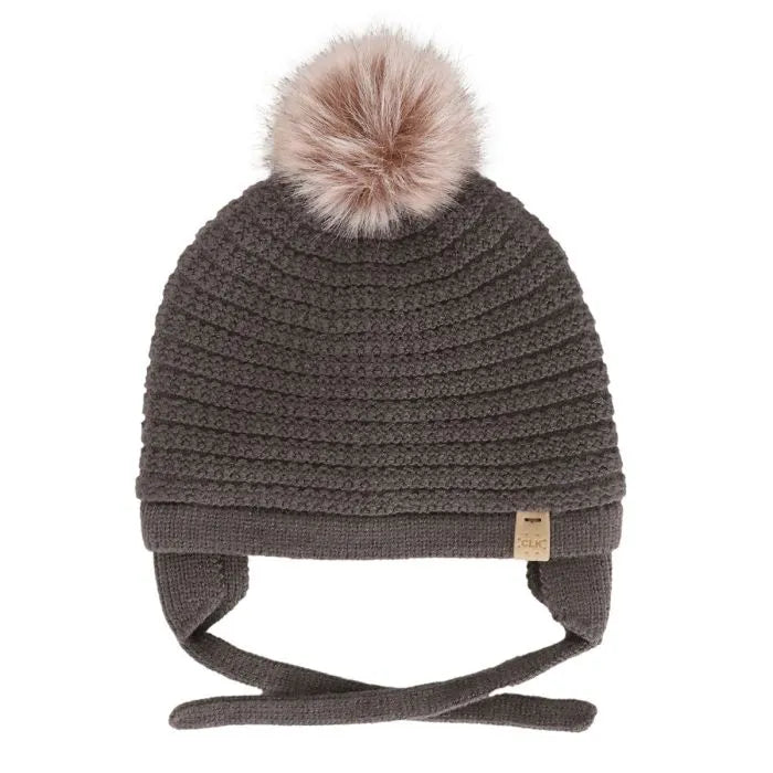 Calikids W2500 Soft Touch Knit Pom-Pom Hat (Morel)