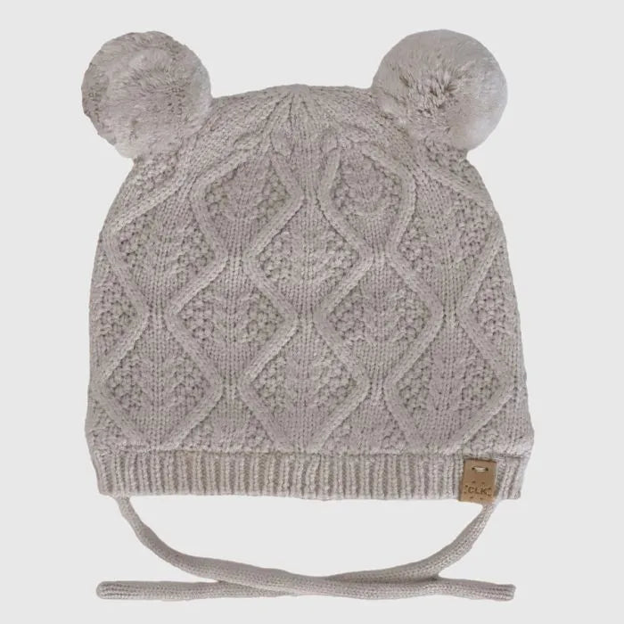 Calikids W2501 Soft Touch Knit Pom-Pom Hat (Moon Beam)