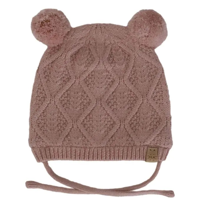 Calikids W2501 Soft Touch Knit Pom-Pom Hat (Rose Dust)