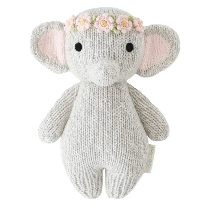 Cuddle + Kind Baby Animal Knit Doll (Blush Floral Elephant)