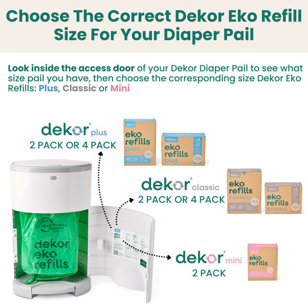 Dekor Eko Mini Hands-Free Diaper Pail (White)