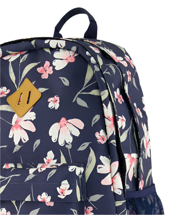 Deux par Deux Kids Backpack (Navy Flower)