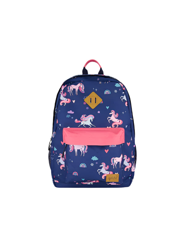 Deux par Deux Kids Backpack (Navy Unicorns)