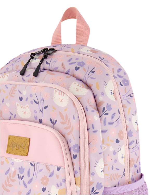 Deux par Deux Little Kids Backpack (Lilac Cats)