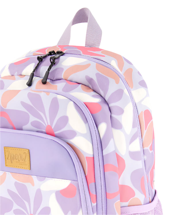 Deux par Deux Little Kids Backpack (Lilac Retro Flower)