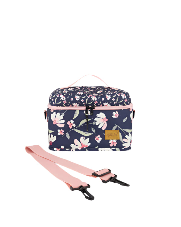 Deux par Deux Lunch Box (Navy Flower)