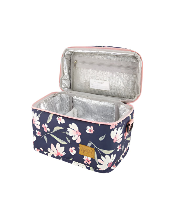 Deux par Deux Lunch Box (Navy Flower)
