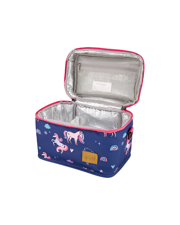 Deux par Deux Lunch Box (Navy Unicorns)