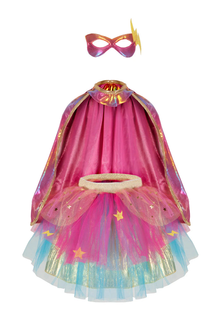 Great Pretenders Super-Duper Tutu, Cape, & Mask (Pink/Gold)