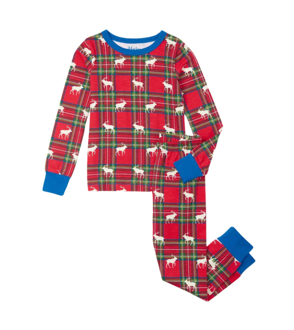 Hatley Kids Pajama Set Elk Plaid