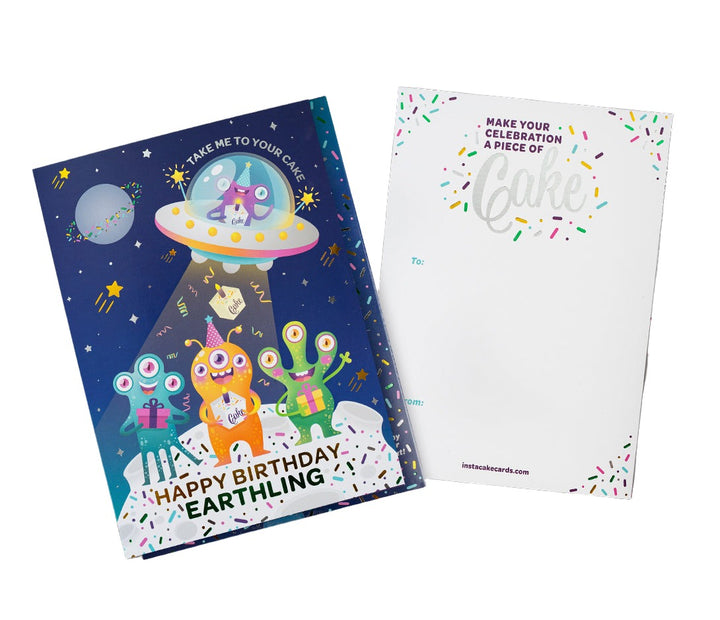 Instacake Card Alien Birthday Vanilla