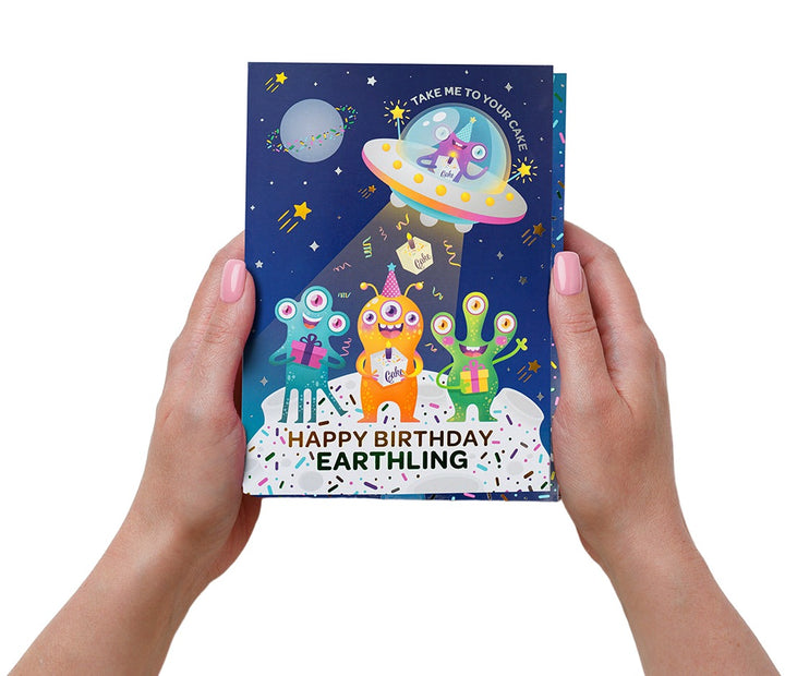 Instacake Card Alien Birthday Vanilla