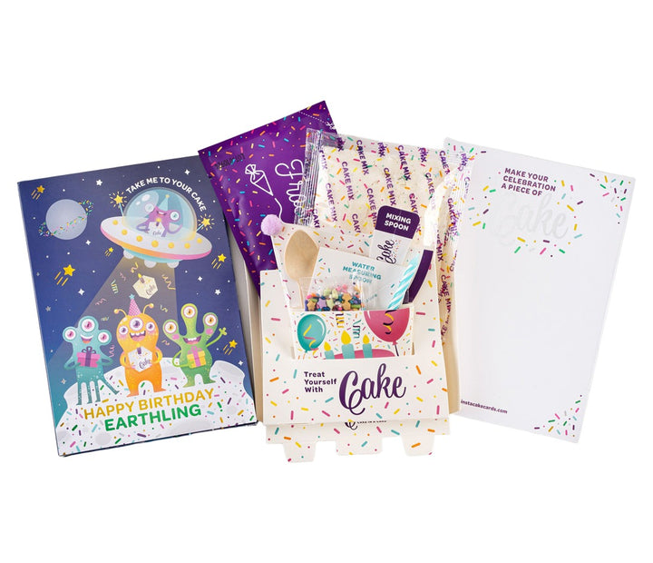 Instacake Card Alien Birthday Vanilla