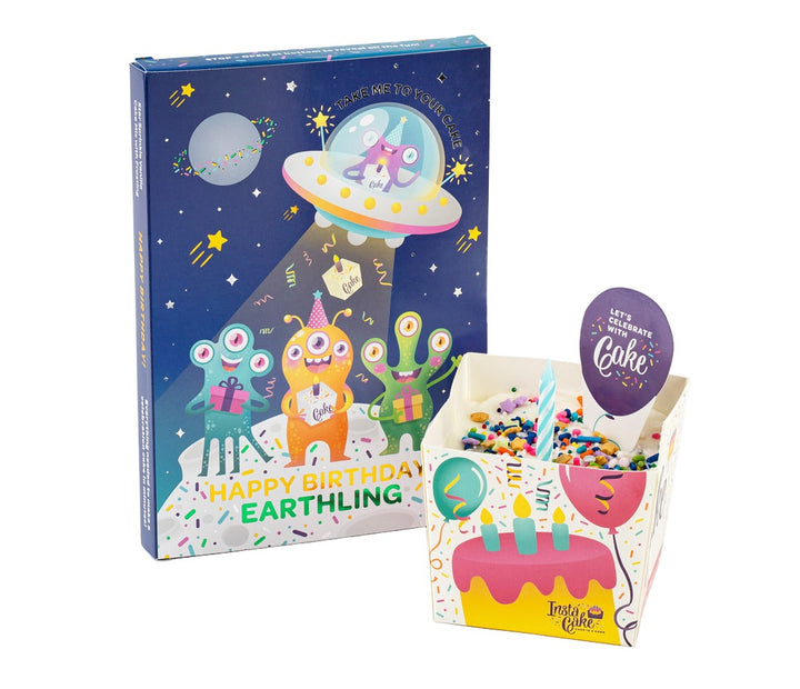 Instacake Card Alien Birthday Vanilla