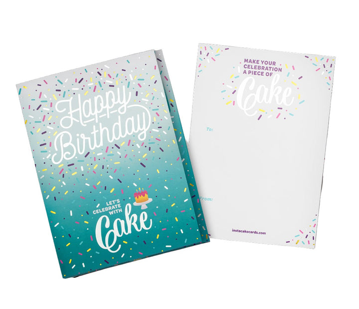Instacake Card Happy Birthday Teal Vanilla