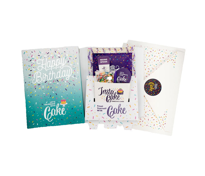 Instacake Card Happy Birthday Teal Vanilla