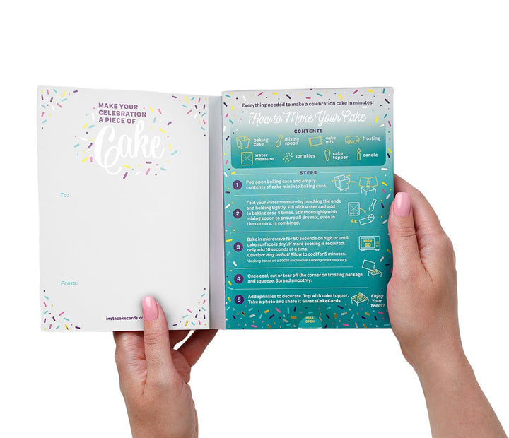 Instacake Card Happy Birthday Teal Vanilla