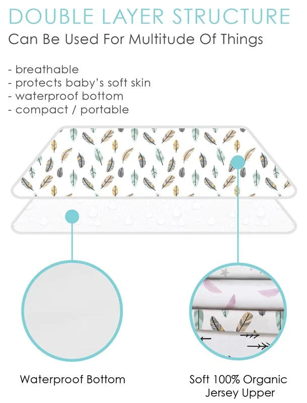 Kushies Organic Jersey Portable Change Pad (White)