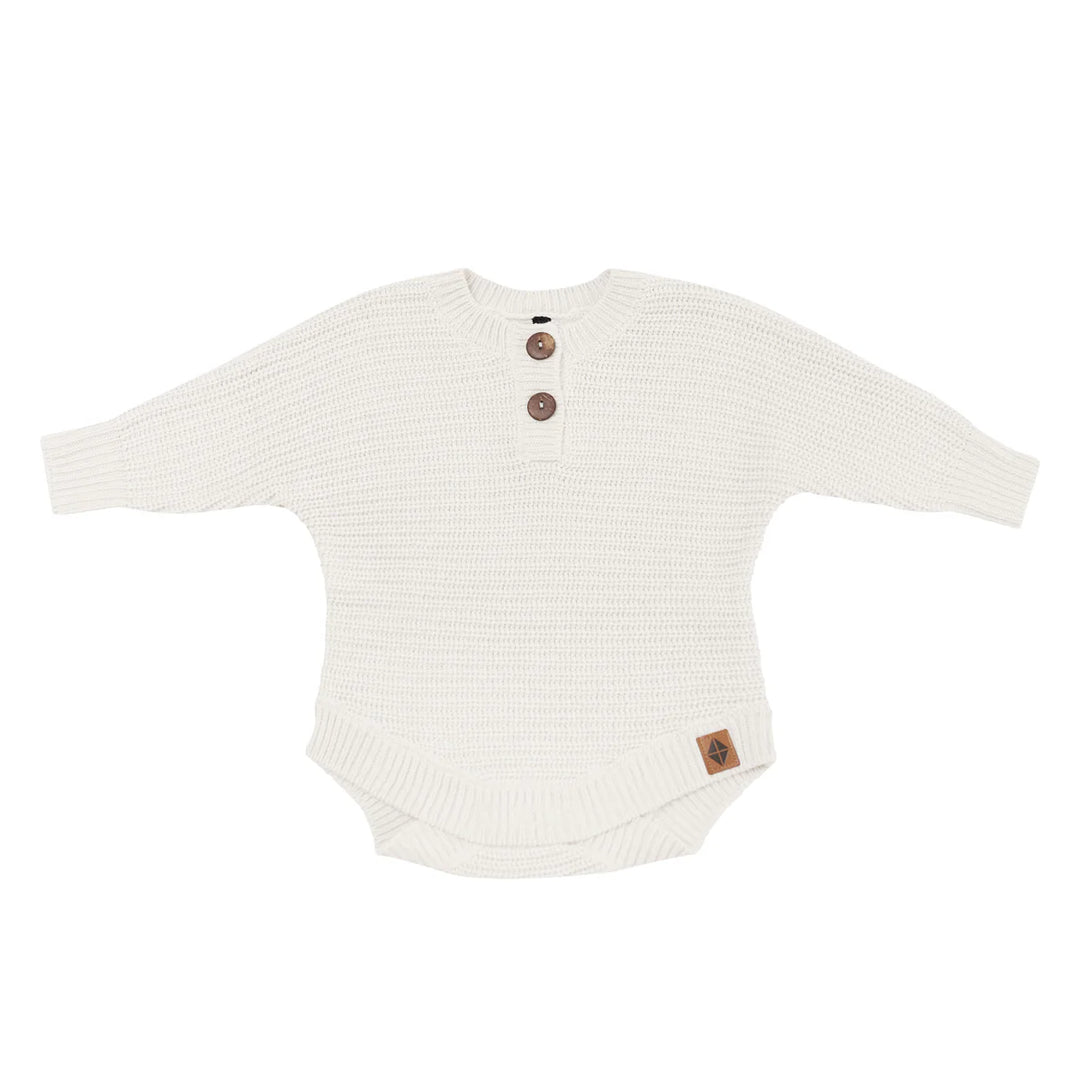 Kyte Baby Chunky Knit Romper (Almond)