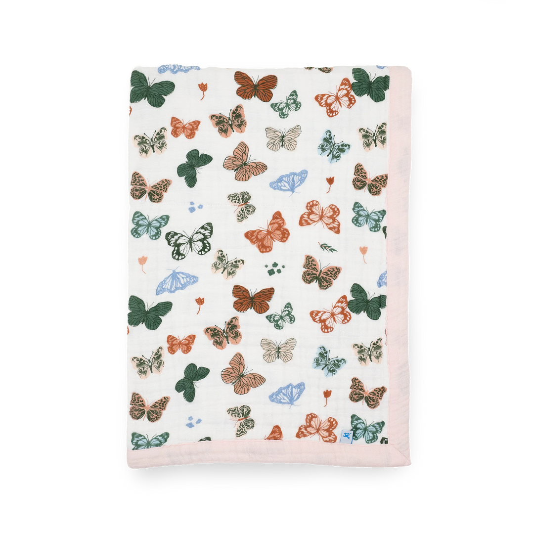 Little Unicorn Cotton Muslin Baby Quilt (Butterflies)