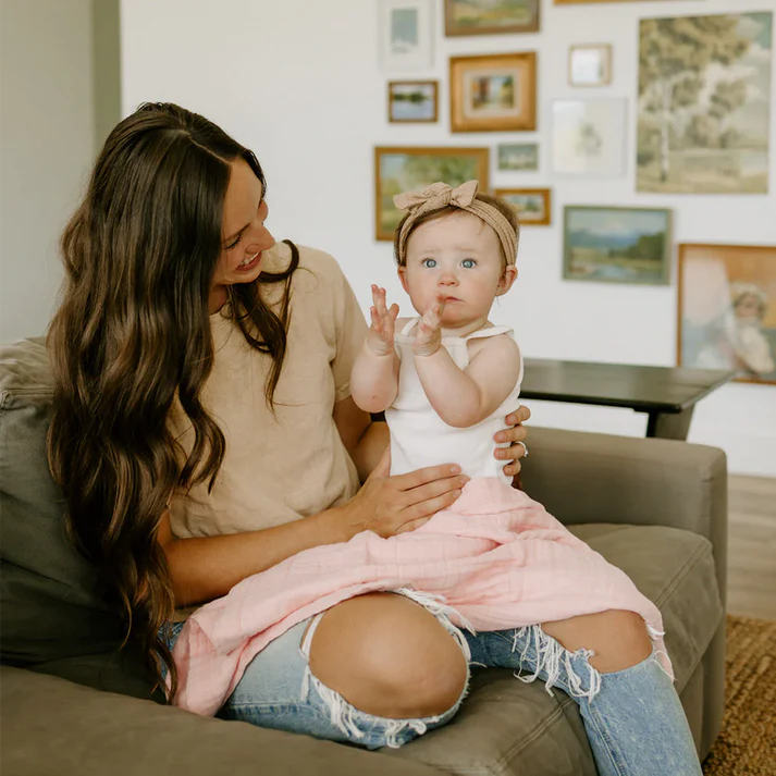 Little Unicorn Cotton Muslin Baby Quilt (Light Pink)