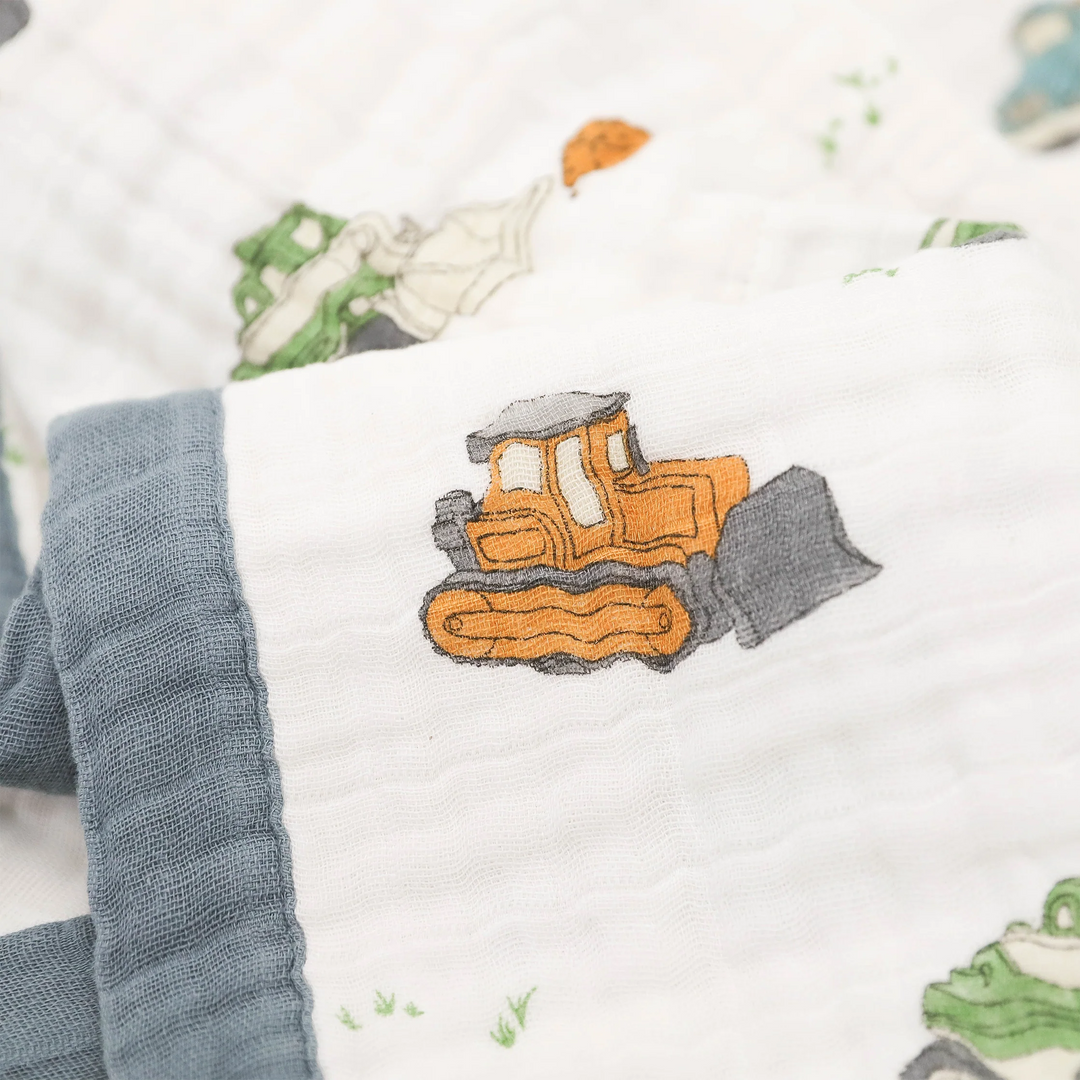 Little Unicorn Cotton Muslin Baby Quilt (Work Trucks)