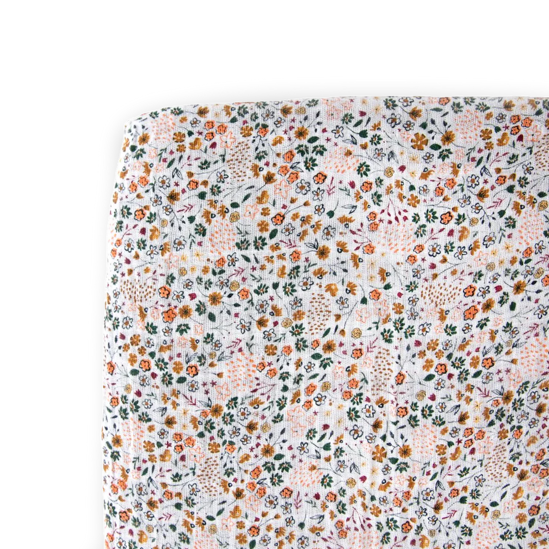 Little Unicorn Cotton Muslin Crib Sheet (Pressed Petals)